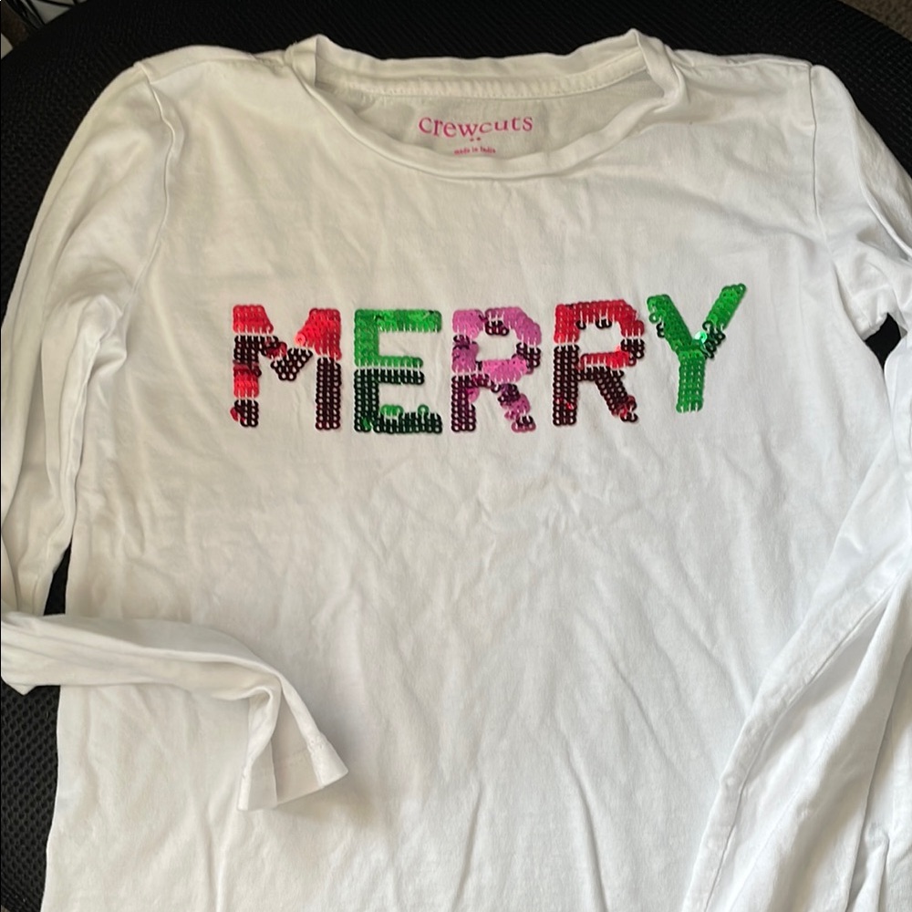 Crewcuts Size Small (6-7) Christmas t-shirt